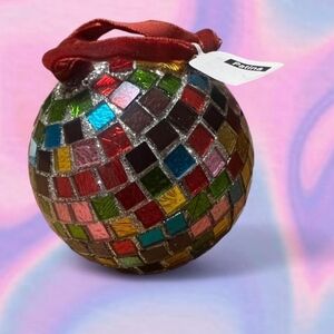 Patina Cute Funky Mosaic Disco Ball Ornament with Gift Box NWT